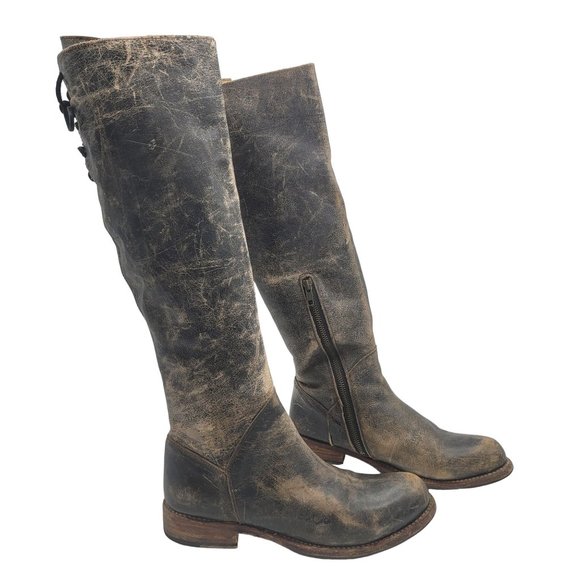 Bed Stu Shoes Bed Stu Manchester Rustic Round Toe Ankle Zipper Lace